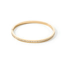 Gold Bangle with Clear Crystals