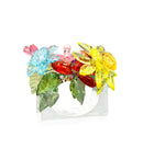 Set of 4 Multi Color FLower Cluster Napkin Rings