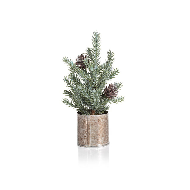 Set of 4 Pine in Silver Bucket Place Card Holders