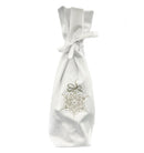 White Velvet Wine Bag with Platinum Snowflake