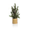 Set of 4  Pine in Gold Bucket Place Card Holders