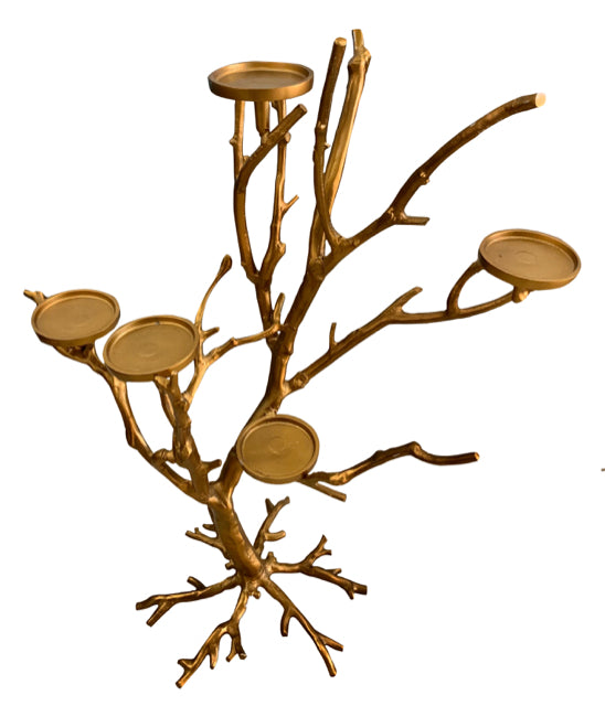 Gold Branch with Candle Plates