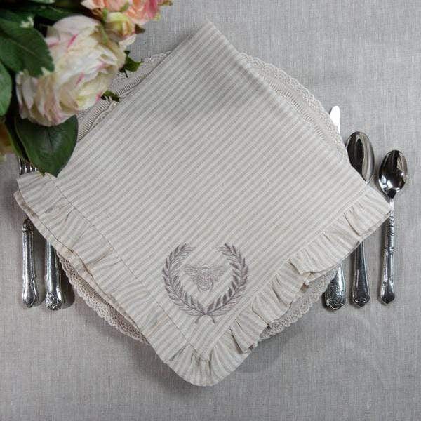 Set of 4 Flax Stripe Bumble Bee Napkins