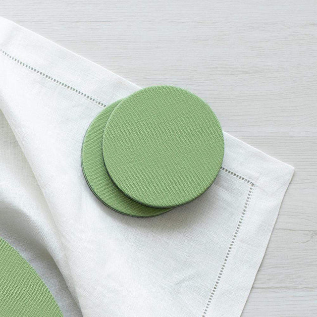 Set of 8 Moss Green Classic Canvas Coasters