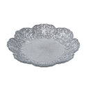 Set of 4 Silver Flower-Shaped Dessert Plates Scalloped