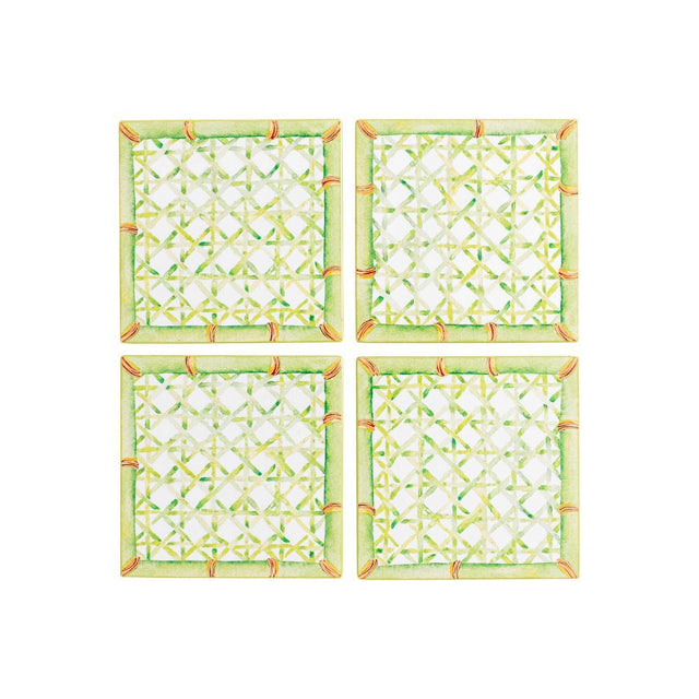 Set of 4 Trellis Green Coasters