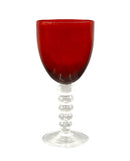Set of 4 Red Wine Glasses with Stacked Bubble Stem