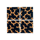 Set of 4 The Coral Sea Black Lacquer Coasters