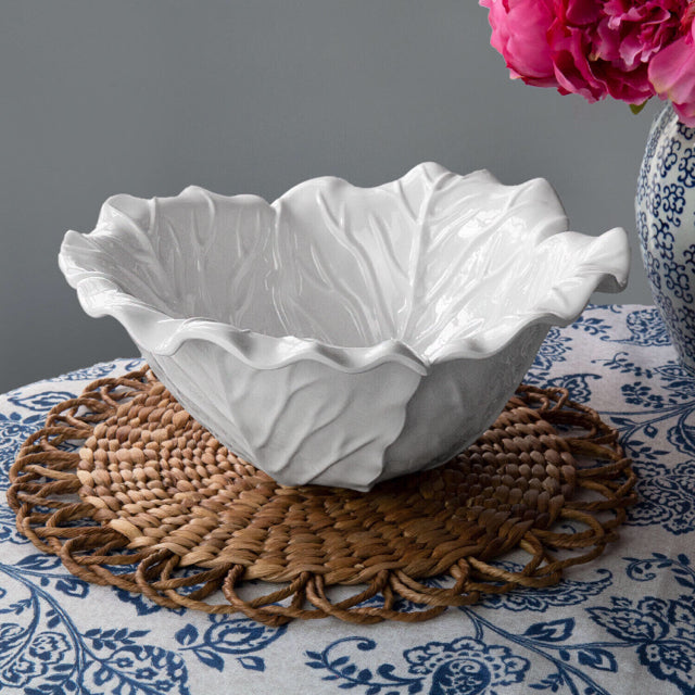 VIDA Lettuce Large White Bowl