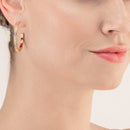 Gold Hoops with Multi Color Crystals