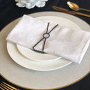 Set of 4 Charcoal Circle X Napkin Wraps